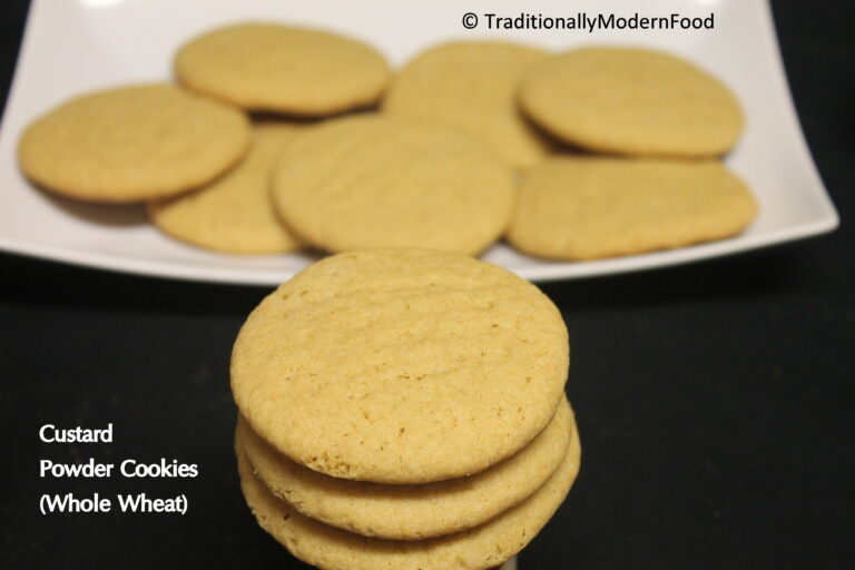 Eggless Custard Powder Cookies (Whole Wheat)