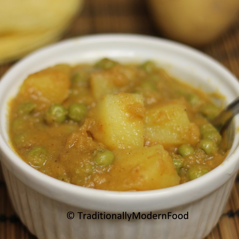 Aloo Matar | Potato Peas Gravy Pressure cooker
