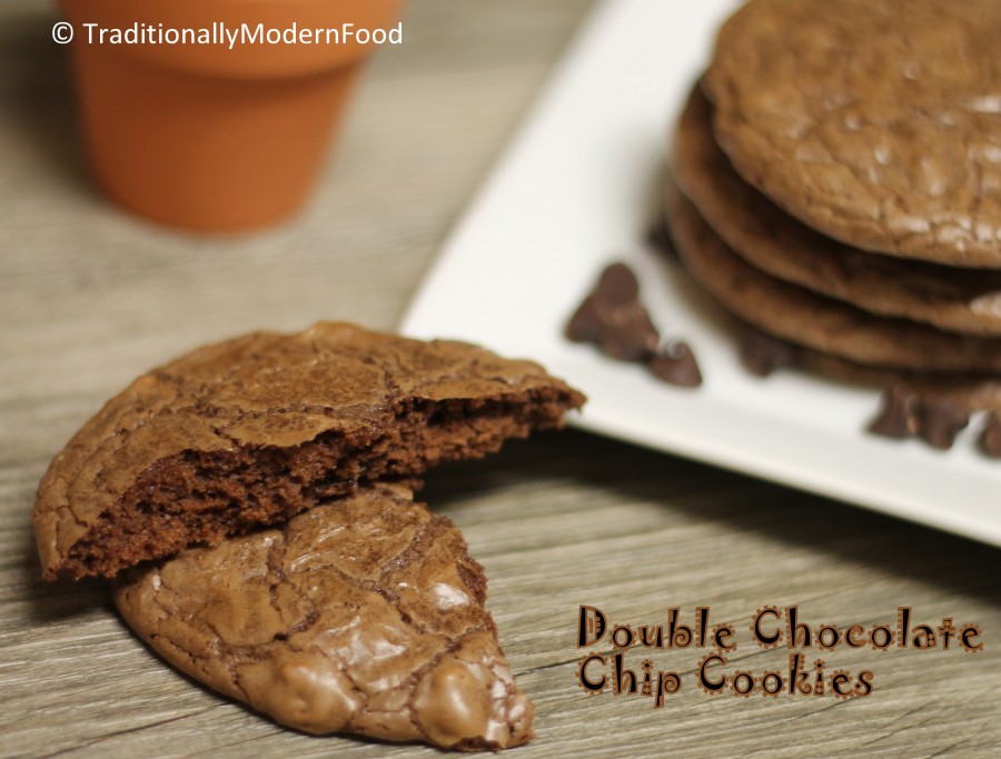 Double Chocolate Chip Cookies Brownie cookies Traditionally Modern Food