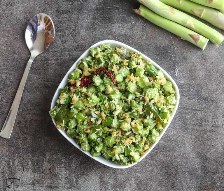 Asparagus Thengai Poriyal | Dry Curry