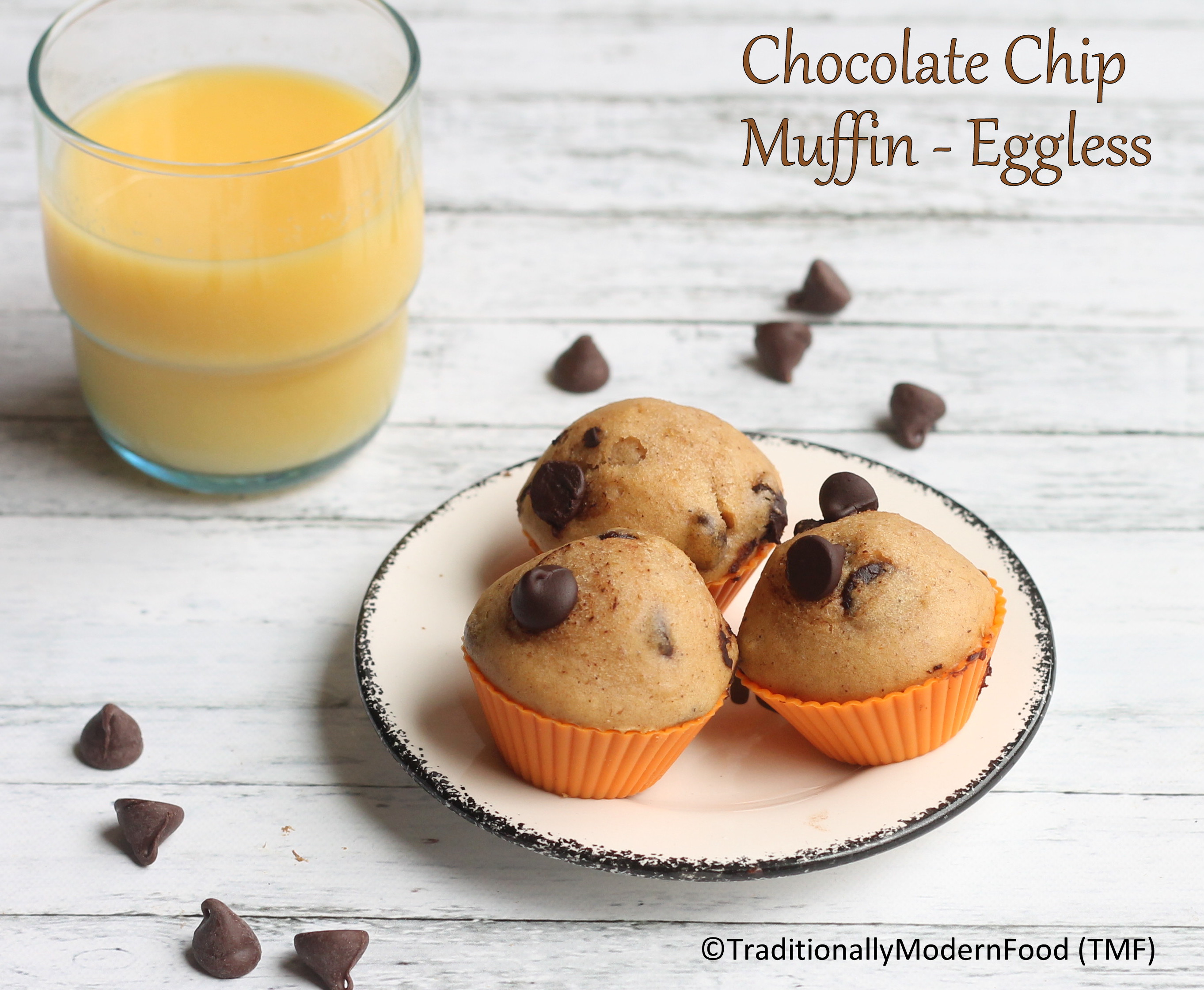 Mini Chocolate Chip Muffin Eggless Traditionally Modern Food