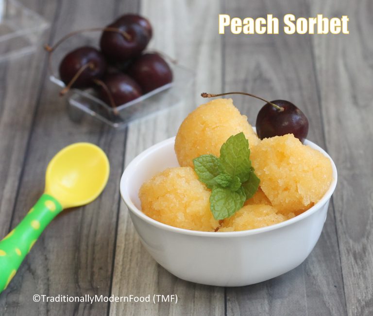 Peach Sorbet - Frozen Dessert