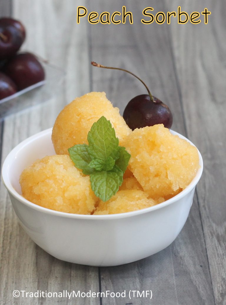 Peach Sorbet Frozen Dessert Traditionally Modern Food