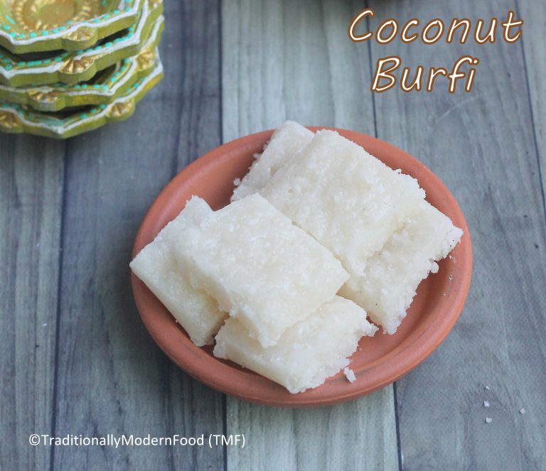 Thengai burfi | Coconut Burfi | Nariyal Burfi with Frozen coconut