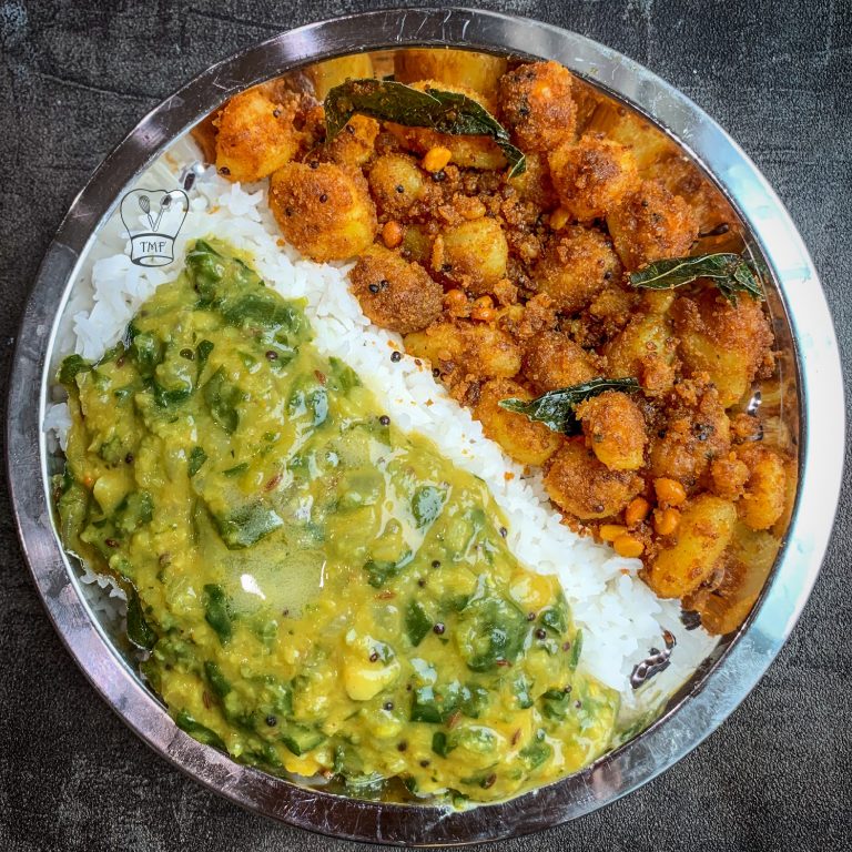 Keerai pappu potato fry