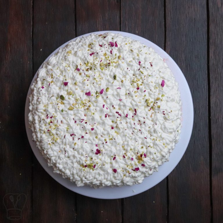 Eggless Rose milk cake | Rose tres leches cake
