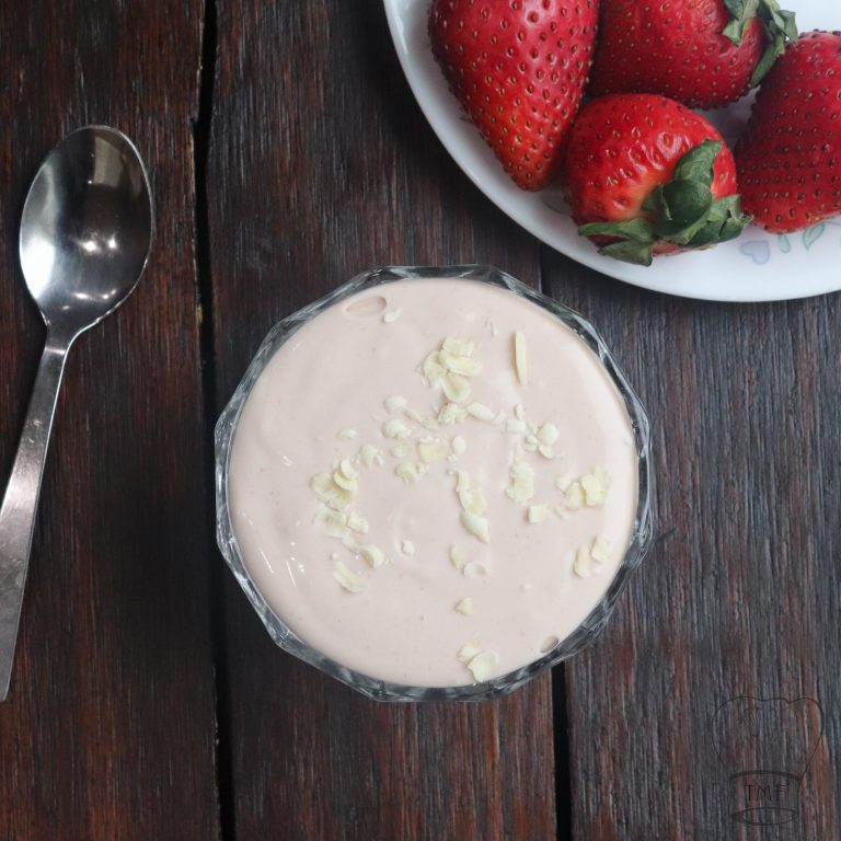 Eggless Strawberry mousse | Strawberry cream