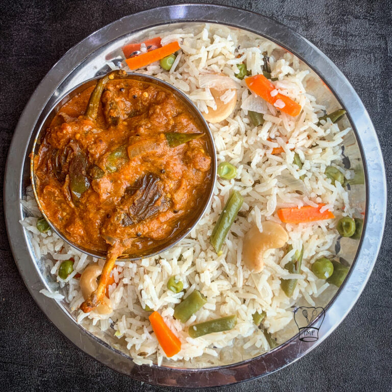 Lunchbox combo - Veg pulao, Brinjal curry