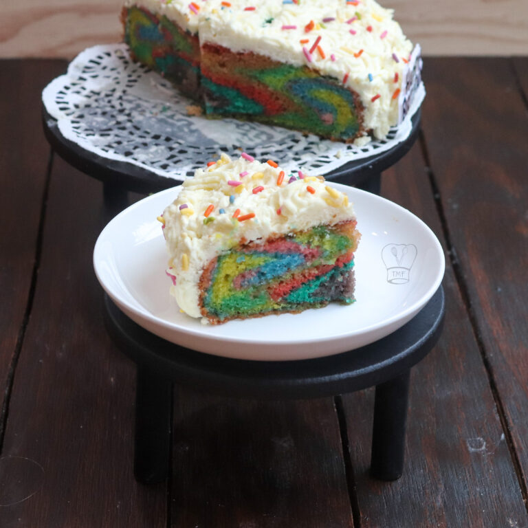 Rainbow cake | Eggless Rainbow cake
