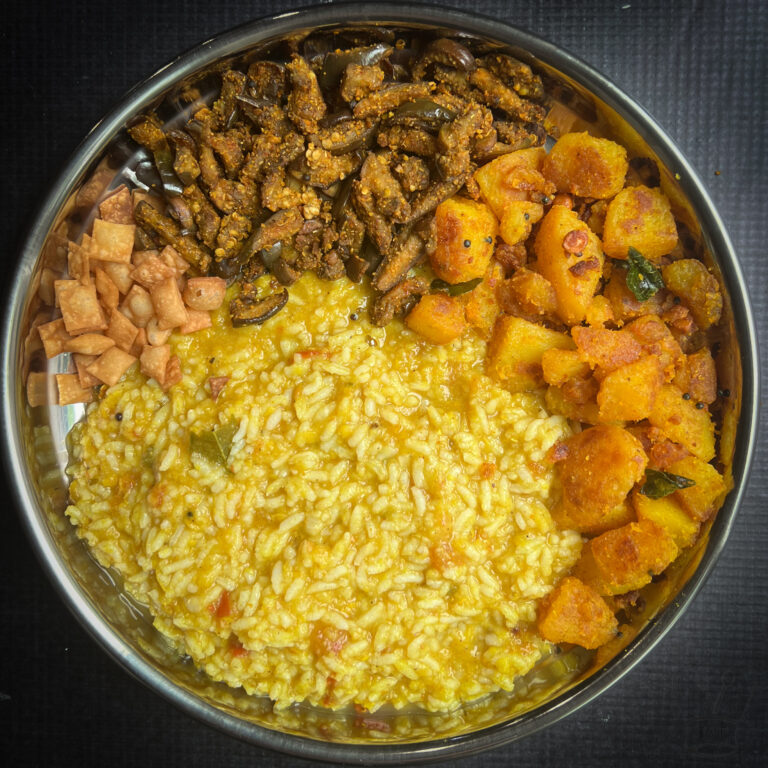 Weekday lunch - Rasam poriyal