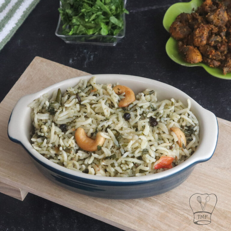 Keerai Rice | Spinach pulao | Palak rice