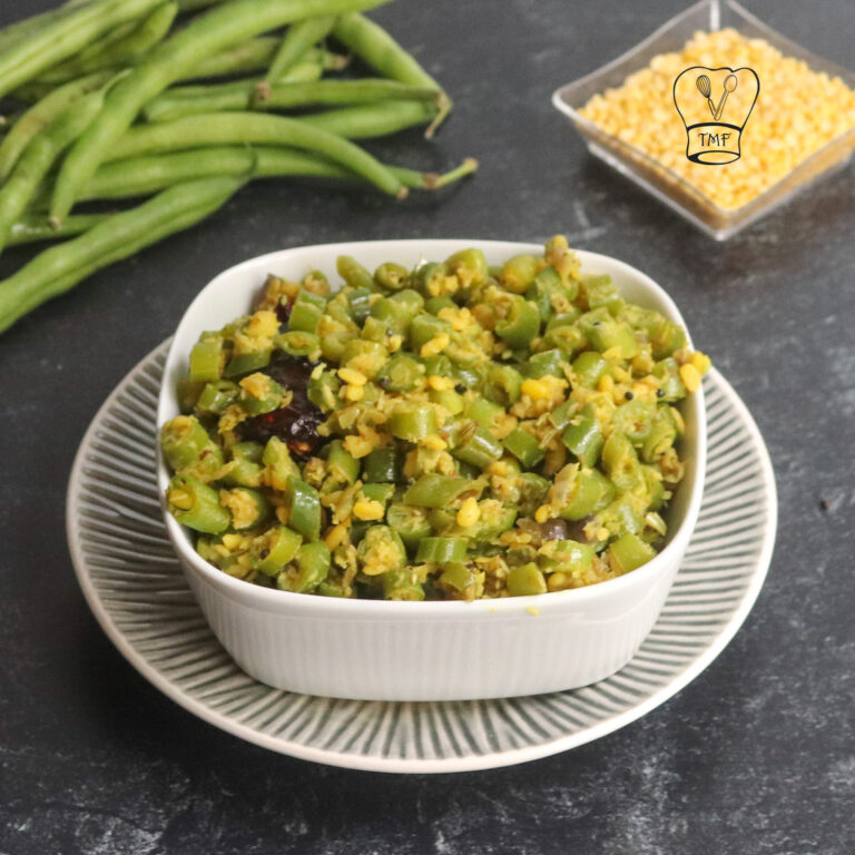 Pasi paruppu beans poriyal