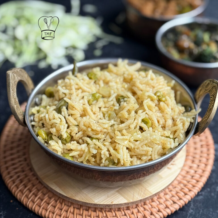 Cabbage Peas Pulao | Cabbage Pulao