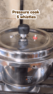 Pressure cooking masoor dal for 5 whistles